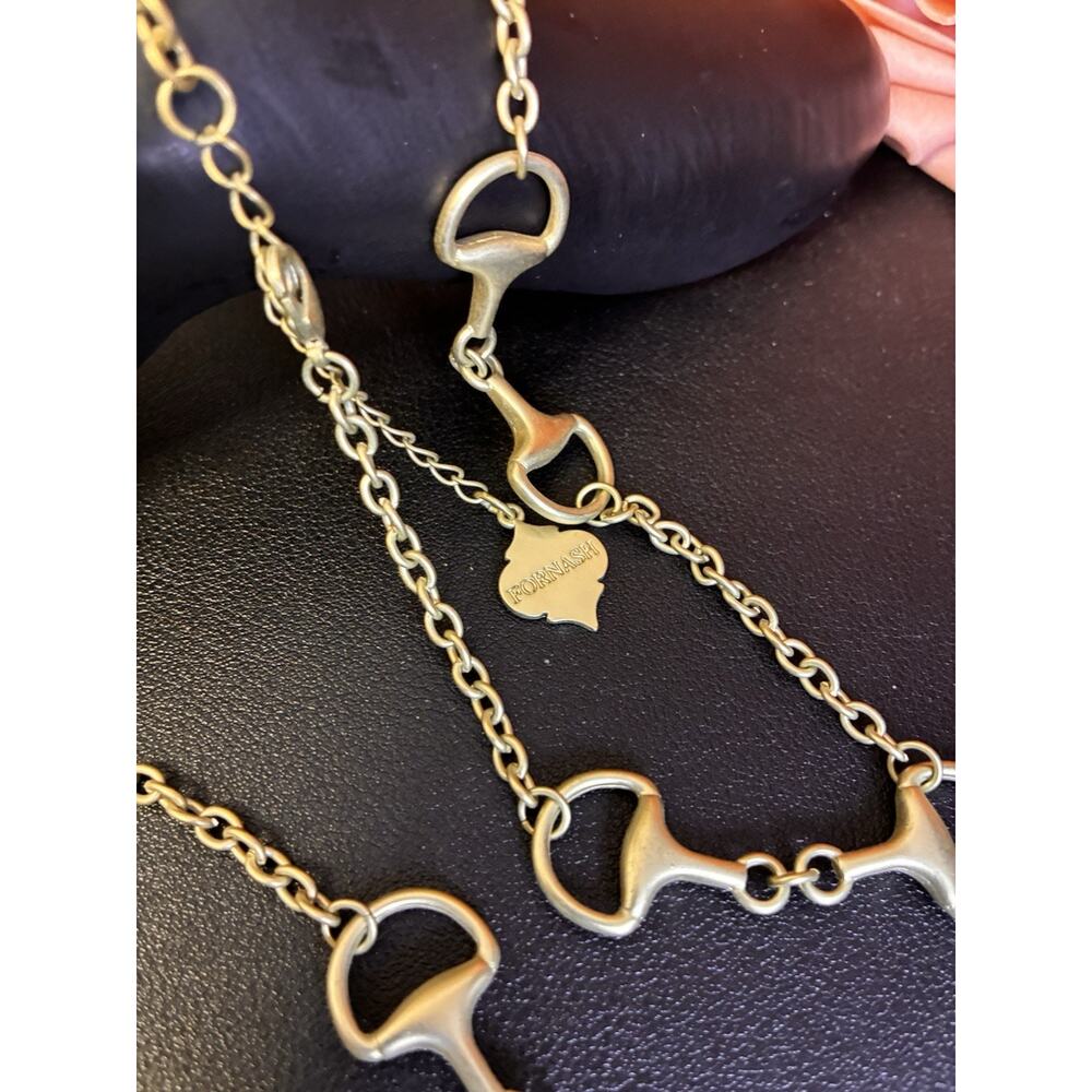 Fornash Necklace Cast Gold Tone Connected Bridal Equestrian Look Chain - Picture 8 of 8